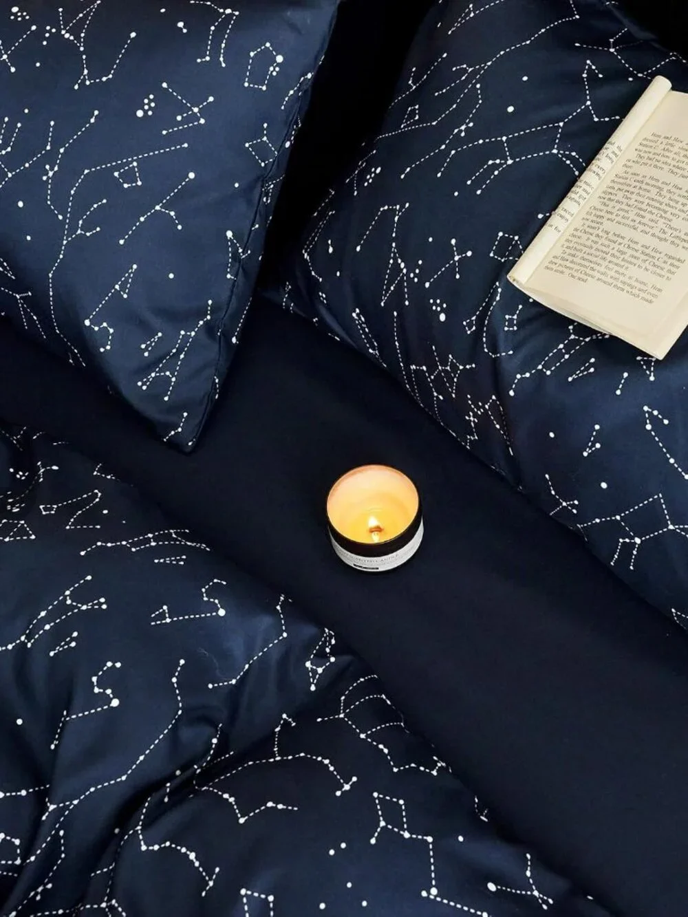 Constellation Comforter Set, Celestial Space Star Galaxy Astrology, Soft Lightwe